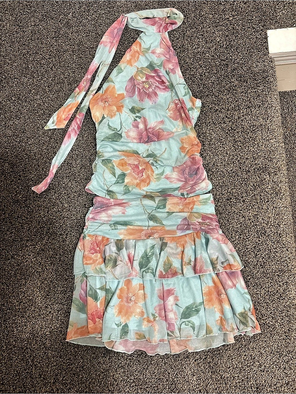 Almost Famous Floral Mini set in Blue & Pink Like New
